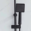 Brushed Thermostatic Square Rainfall Shower System featuring a sleek black handheld showerhead and square rain shower.