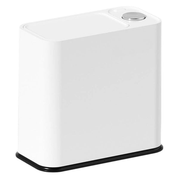 Covered Trash Can designed to keep waste contained and reduce odors in a clean, organized space.