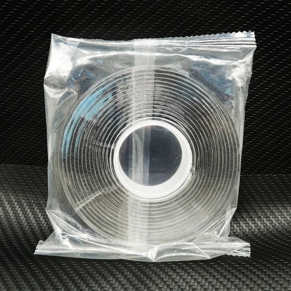 Double-Sided Nano Gel Grip Tape in clear packaging, ideal for securing objects without damage.