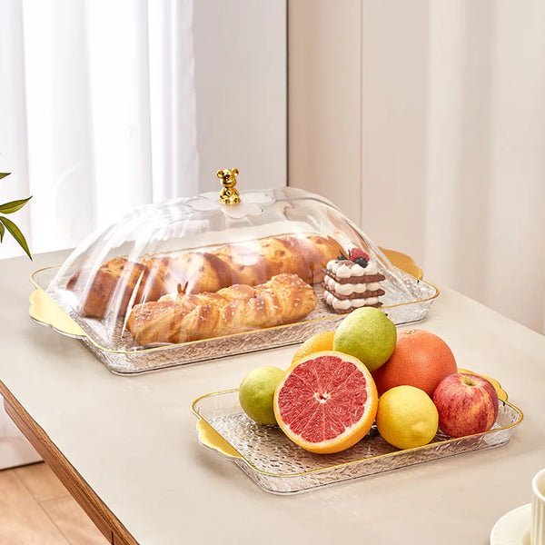 Cake Plate with Dome Cover Dessert Display Tray