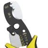 Close-up of blades on Universal Multi Function Cable Stripping Pliers showing cutting and crimping features.