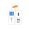 Components of the 2.4G Dynamic Performance Wireless Microphone including batteries, USB cable, and accessory guide.