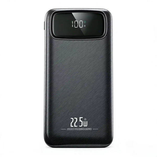 10000mAh 22.5W Fast Charge Power Bank with digital display and sleek design