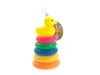 Rainbow Duck Stacking Tower Toy featuring colorful rings and a cheerful yellow duck on top, perfect for sensory development.