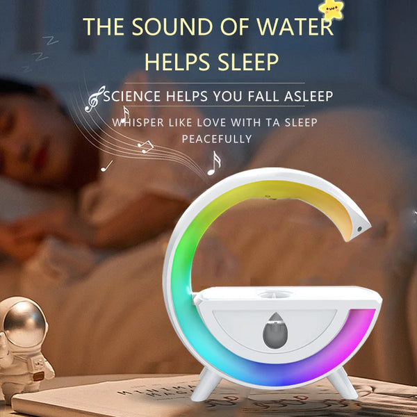 G-Shape 5W Bluetooth Speaker with Humidifier & RGB Lighting with soothing water sound and ambient lighting.
