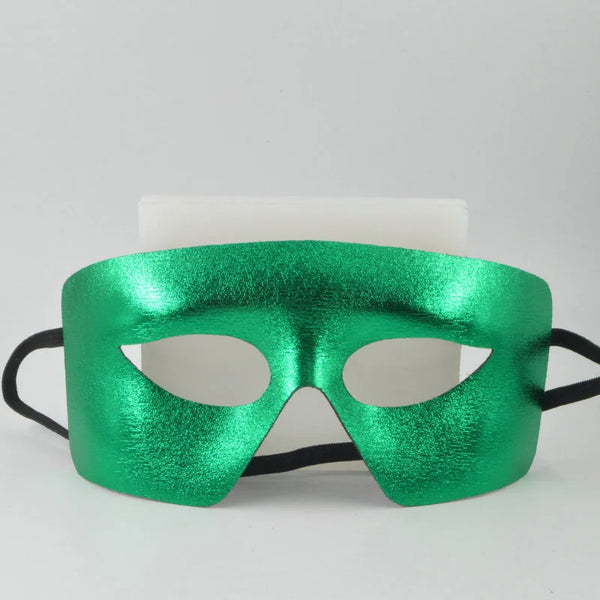 Luxury Venetian Masquerade Party Mask in vibrant green, elegant design for themed events and parties.
