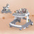 Foldable 3-in-1 Baby Learning Walker with Wheels and Seat for toddlers, featuring a comfortable seat and playful toys.