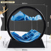 Round 3D Moving Sand Art Frame Hook featuring a circular design with blue sand and mountain visuals.