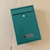 Wall-Mounted Lockable Galvanized Steel Mailbox in green color with secure lock and mail slot.