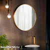 Large Full Circle Black Metal Framed Wall Mirror