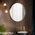 Large Full Circle Black Metal Framed Wall Mirror