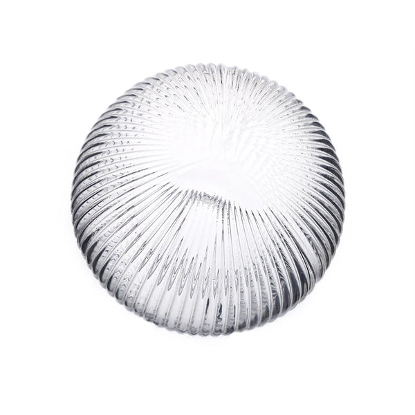 Clear Ribbed Glass Globe Pendant Lampshade featuring a ribbed design for modern lighting decor.
