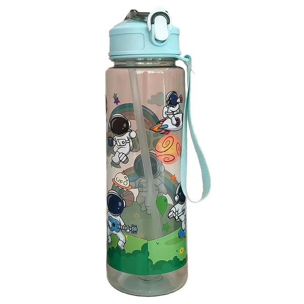 750ml Cartoon Space Plastic Water Bottle