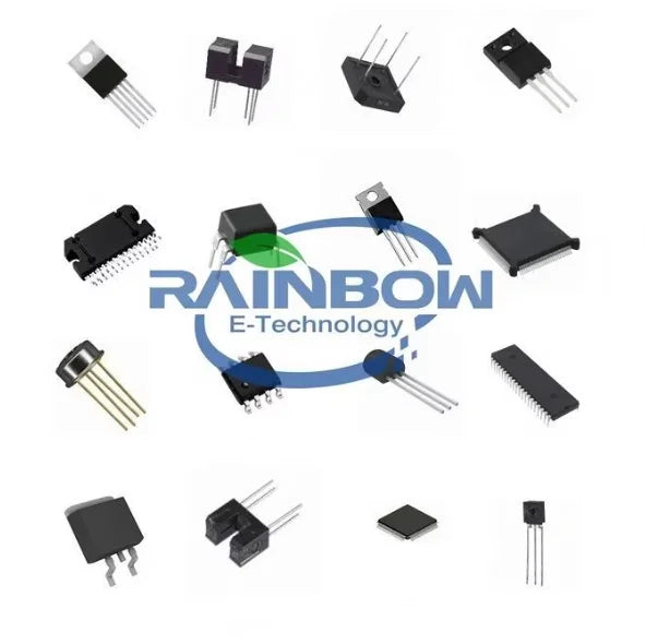 4 Pcs Smart Car Robot Wheel Set: Image of various electronic components and chips featuring the Rainbow E-Technology logo.