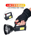 Folding LED Camping Torch Work Lamp with Stand in use, highlighting its ergonomic handle and bright LED light.