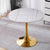 High-End Modern Nordic Imitation Marble Coffee Table with a gold base and glossy marble top, ideal for contemporary interiors.