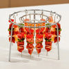 Air Fryer Barbecue Grill Rack and Skewer Set with colorful skewers ready for grilling.
