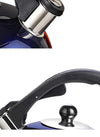 Close-up of the Stainless Steel Whistling Flat Bottom Kettle's spout and handle for easy pouring and safety.