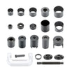 21 Piece Heavy Duty Ball Joint Removal Tool Kit components arranged on a white background, showcasing various tools and press fittings.