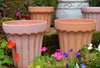 Wide Edge Striped Garden Style Magnesia Plant Pot
