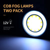 Universal 12V COB LED White Daytime Running Lights, bright and energy-efficient vehicle lighting.