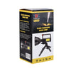 Folding LED Camping Torch Work Lamp with Stand packaging showing features and design details.