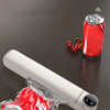 Portable Mini Food Vacuum Packing Organising Sealer in action with a Coke can and cherry tomatoes on a dark surface.