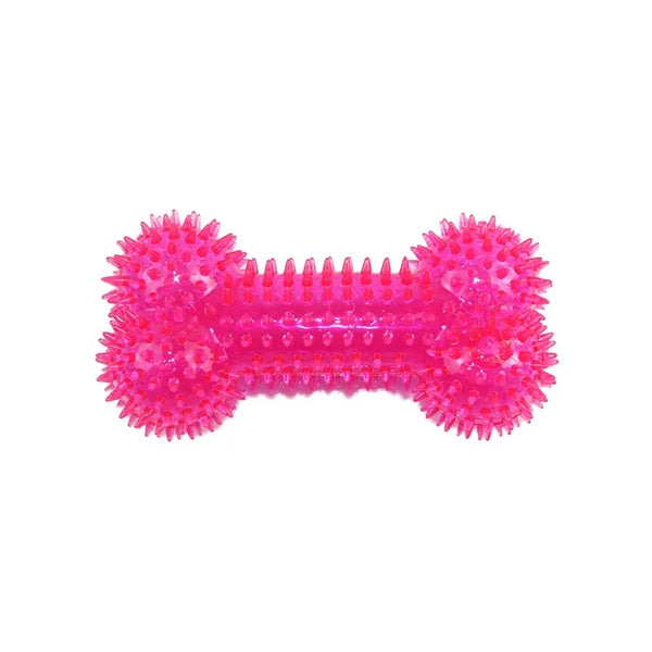 TPR Spiky Bone Dog Chew Toy with Squeaker