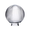 Clear Ribbed Glass Globe Pendant Lampshade showcasing ribbed design for modern lighting decor.