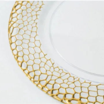 Gold Patterned Plastic Charger Plate