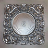 Luxury 12 Inch Eco-Friendly Disposable Round Plate with ornate silver design and polished surface for elegant dining