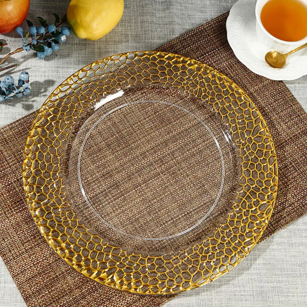 Gold Patterned Plastic Charger Plate