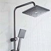 Brushed Thermostatic Square Rainfall Shower System with a modern design and dual hand shower features.