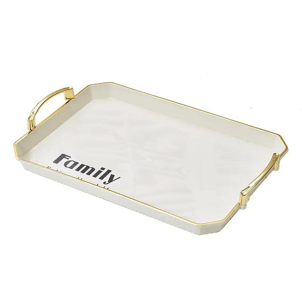 Cream White Rectangular Luxury Serving Tray