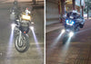 U5 LED Motorcycle Auxiliary Spot Fog Light installed on two motorcycles showcasing improved visibility on dark roads.