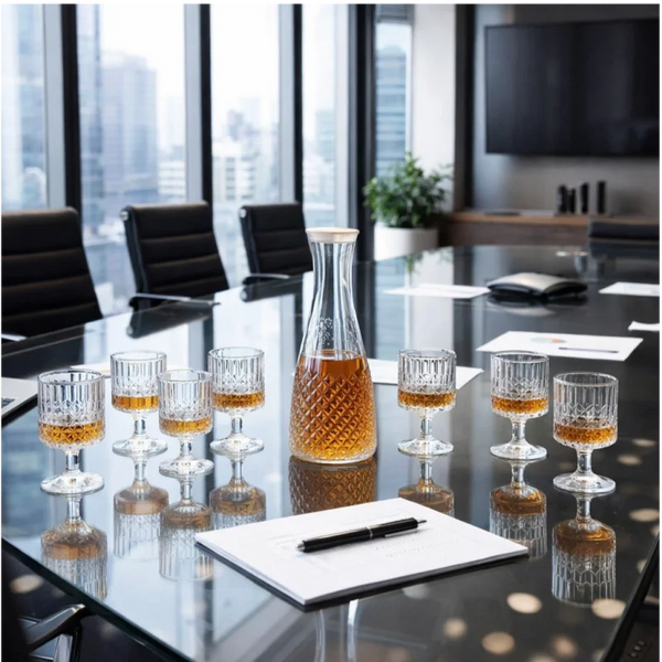 7-Piece Diamond Pattern Glass Water Set