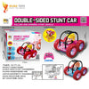 4WD Double-Sided Stunt Climbing RC Car packaging with remote control and character, showcasing off-road features.
