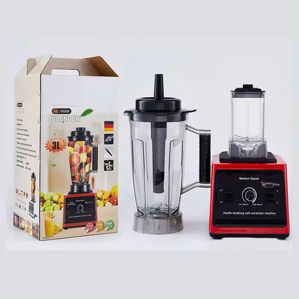 Heavy Crest Stainless Steel Silver Blender with packaging, showcasing powerful blending capabilities and modern design.
