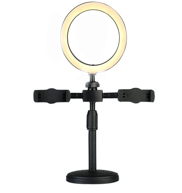 6 Inch LED Selfie Ring Light with Dual Phone Stand