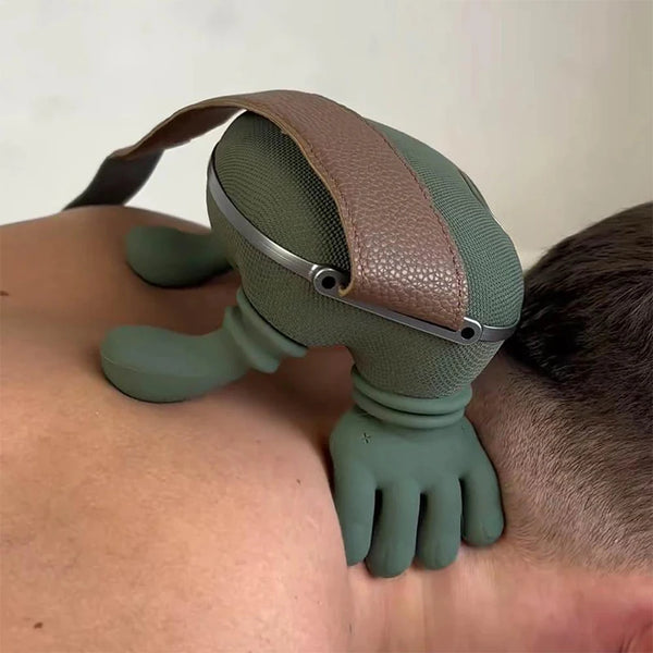 Cordless Neck Massager Machine providing relaxation to neck area with ergonomic design and portable feature.