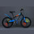 Kids 20-Inch 21-Speed Mountain Bike in blue and black with colorful rims for versatile riding on streets and light off-road.