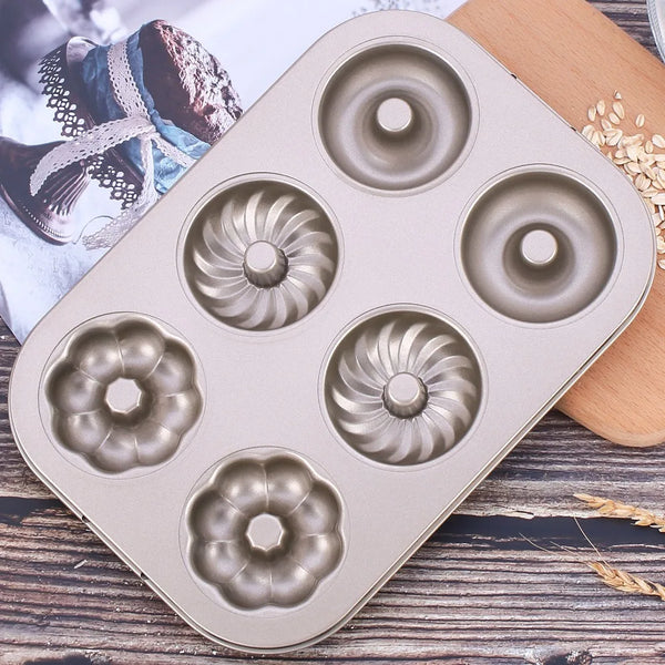 Non-Stick 6-Cavity Mini Fluted Tube Pan for creating elegant Bundt cakes and fluted desserts.