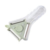 Multi-purpose Plastic PP Kitchen Vegetable Peeler with a transparent handle and sharp blades for easy peeling.