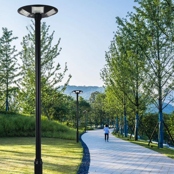 500W Solar Outdoor Landscape Street Light IP65 Waterproof illuminating a serene park pathway with trees.