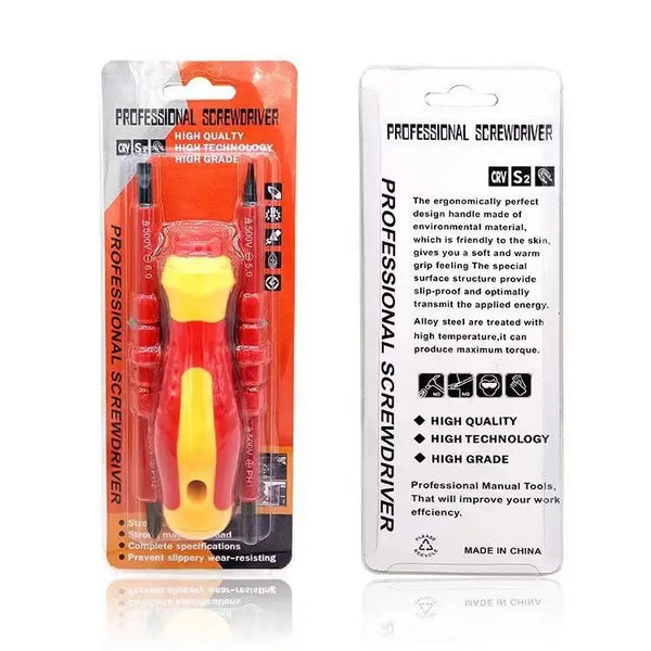 1000V VDE Insulated Screwdriver PZ3 x 150mm in packaging showcasing ergonomic design and safety features.