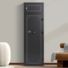 Electronic Combination Lock Safe Box standing against a wall in a modern interior, showcasing its secure and stylish design.