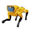 STEM Smart RC Robot Dog Toy in yellow with LED lights and mobile features, perfect for kids' fun and learning.