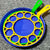 Colorful Outdoor Kids Bubble Toy Set with bubble wand and tray for creating large, shimmering bubbles.