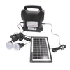 Outdoor IP65 Rechargeable Solar Light with solar panel and two lights for efficient outdoor lighting.
