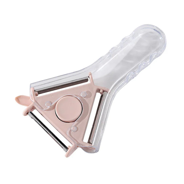 Multi-purpose Plastic PP Kitchen Vegetable Peeler with transparent handle for easy fruit and vegetable peeling.